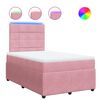 vidaXL Boxspringbett mit Matratze Rosa 120x190 cm Samt