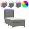 vidaXL Boxspringbett mit Matratze & LED Dunkelgrau 100x200 cm Stoff