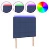 vidaXL LED Kopfteil Blau 80x5x118/128 cm Stoff