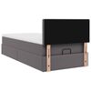 vidaXL Ottoman-Bett mit Matratze Grau 90x190 cm Kunstleder