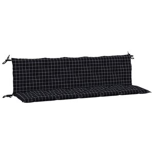 vidaXL Gartenbank-Auflagen 2 Stk. Schwarz Karomuster Oxford-Gewebe