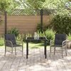 vidaXL Garten Essgruppe mit Kissen 3 pcs Hellgrau Poly-Rattan