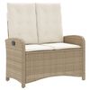 vidaXL 5-tlg. Garten-Essgruppe mit Kissen Beige Poly Rattan