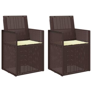 vidaXL Garten Esszimmerst&uuml;hle 2 stk. Braun und Creme PP