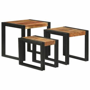 vidaXL Nestingtisch 3 stk. Braun und Schwarz 50 x 40 x 45 cm