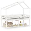vidaXL Hochbett mit Dach Wei&szlig; 80x200 cm Massivholz Kiefer
