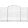 vidaXL Gabionen mit Hochbogen 9 Stk. 300x50x160/180cm Verzinktes Eisen