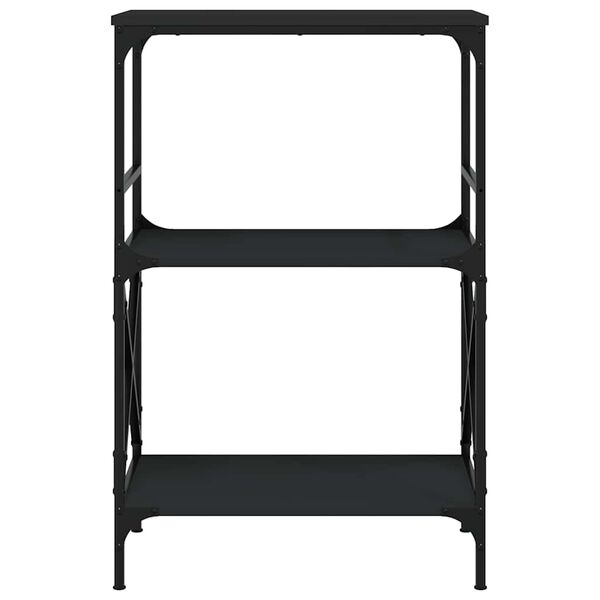 vidaXL B&uuml;cherregal 3 B&ouml;den Schwarz 59x35x90,5 cm Holzwerkstoff