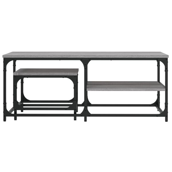 vidaXL Satztische 2 Stk. Grau Sonoma Holzwerkstoff