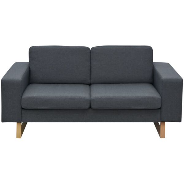 vidaXL Sofa 2-Sitzer Stoff Dunkelgrau