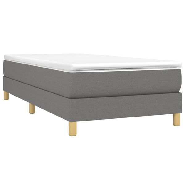vidaXL Boxspringbett mit Matratze Dunkelgrau 80x200 cm Stoff