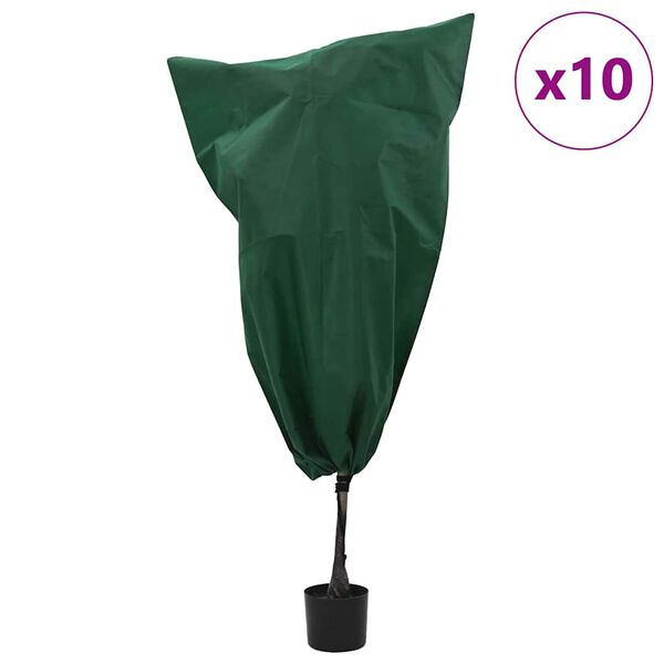 vidaXL Winterschutz fur Pflanzen 10 pcs Gr&uuml;n 0,8 x 1,2 m Vliesstoff