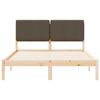 vidaXL Bettgestell mit gepolstertem Kopfteil Taupe 150 x 200 cm