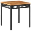 vidaXL Gartentisch Schwarz 38x38x42 cm Poly Rattan Akazienholz