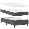 vidaXL LED Boxspringbett mit Matratze Dunkelgrau 90 x 190 cm Stoff
