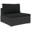 vidaXL 4-tlg. Garten-Lounge-Set mit Auflagen Poly Rattan Schwarz
