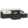 vidaXL Gartensofa-set mit Kissen 6 pcs Schwarz Poly-Rattan