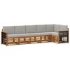 vidaXL Ecksofa Set mit Kissen 5 pcs Nat&uuml;rlich und Hellgrau
