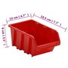 vidaXL 30-tlg Stapelboxen-Wandregal Rot & Schwarz 77x39cm Polypropylen