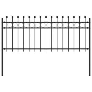vidaXL Ringzaun TILBURG 200 x 80 cm Pulverbeschichteter Stahl Schwarz