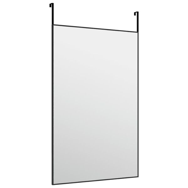 vidaXL Türspiegel Schwarz 50x80 cm Glas und Aluminium