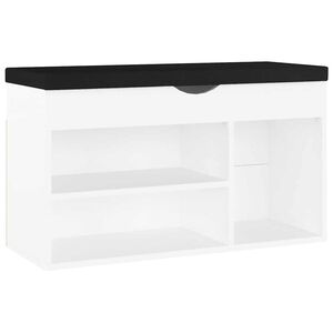 vidaXL Schuhbank mit Kissen Wei&szlig; 80x30x47 cm Holzwerkstoff