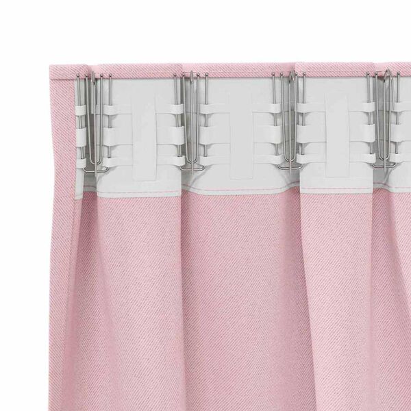 vidaXL Verdunkelungs-Vorh&auml;nge mit Ringen 2 pcs Babyrosa 245 x 140 cm