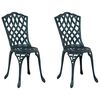 vidaXL Gartenstuhl 2 Stk. Gr&uuml;n Aluminium