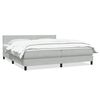 vidaXL Boxspringbett mit Matratze Hellgrau 200x210 cm Samt