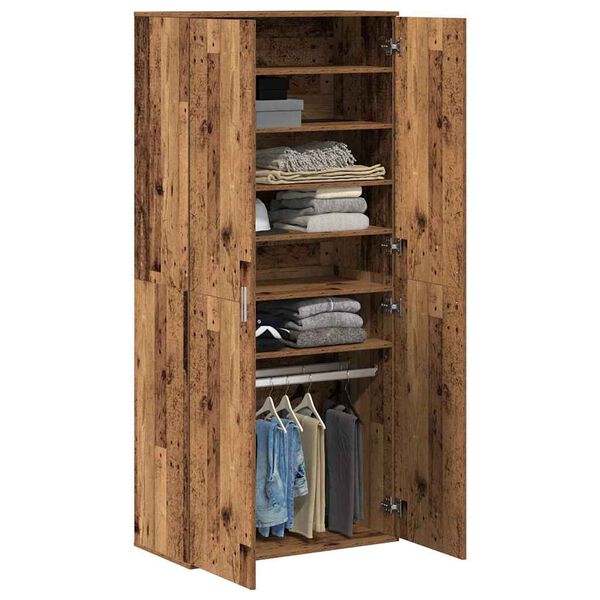 vidaXL Hochschrank mit Regal Altholz 80 x 39 x 178 cm Holzwerkstoff