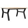 vidaXL Couchtisch Y-Gestell 80x80x45cm Massivholz Kiefer und Stahl