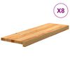 vidaXL Treppenstufen 8 Stk. Hellbraun 80x25x2 cm Massivholz Eiche