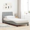 vidaXL Bett mit Matratze "Hanko" Hellgrau 80x200 cm Stoff