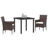 vidaXL Garten Essgruppe mit Kissen 3 pcs Braun Poly-Rattan