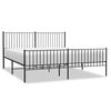 vidaXL Bettgestell mit Kopf- und Fu&szlig;teil Metall Schwarz 183x213 cm