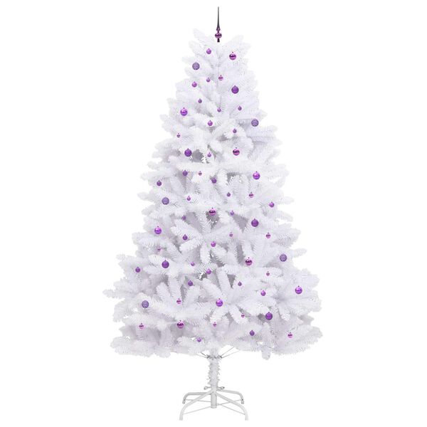 vidaXL K&uuml;nstlicher klappbarer Weihnachtsbaum Wei&szlig; 300 cm PVC und Stahl