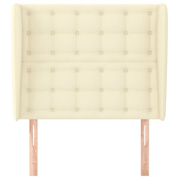 vidaXL Kopfteil mit Ohren Creme 93x23x118/128 cm Kunstleder