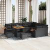 vidaXL Gartensofa-set mit Kissen 13 pcs Schwarz Poly-Rattan