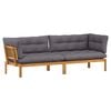 vidaXL Garten Pallet Sofa Einheiten 2 St&uuml;ck Nat&uuml;rlich und Dunkelgrau