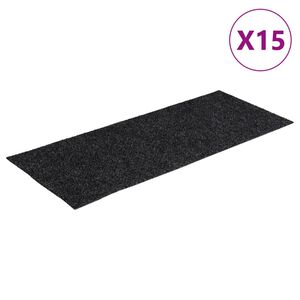 vidaXL Stufenmatten Selbstklebend 15 Stk. 60x25 cm Dunkelgrau Rechteckig