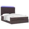 vidaXL Ottoman-Bett mit Matratze & LEDs Dunkelbraun 140x200 cm Stoff