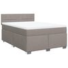 vidaXL Boxspringbett mit Matratze Taupe 140x200 cm Stoff