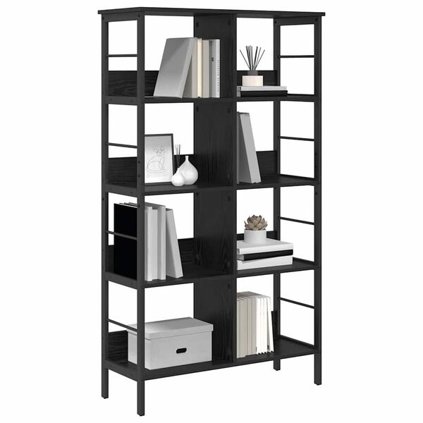 vidaXL B&uuml;cherregal Schwarz Eichen-Optik 82 x 32 x 144,5 cm