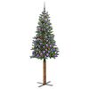 vidaXL Schlanker Weihnachtsbaum mit 300 LEDs mit Ständer Grün 180 cm