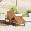 vidaXL Sonnenliege mit Kissen Braun 195 x 59 x 78,5 cm Massivholz Teak