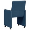 vidaXL Esszimmerst&uuml;hle mit Rollen 2 pcs Blau 57 x 66 x 94 cm Stoff