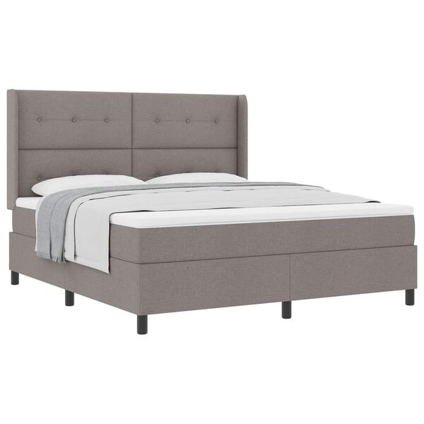 vidaXL Boxspringbett mit Matratze Taupe 200 x 180 cm Stoff