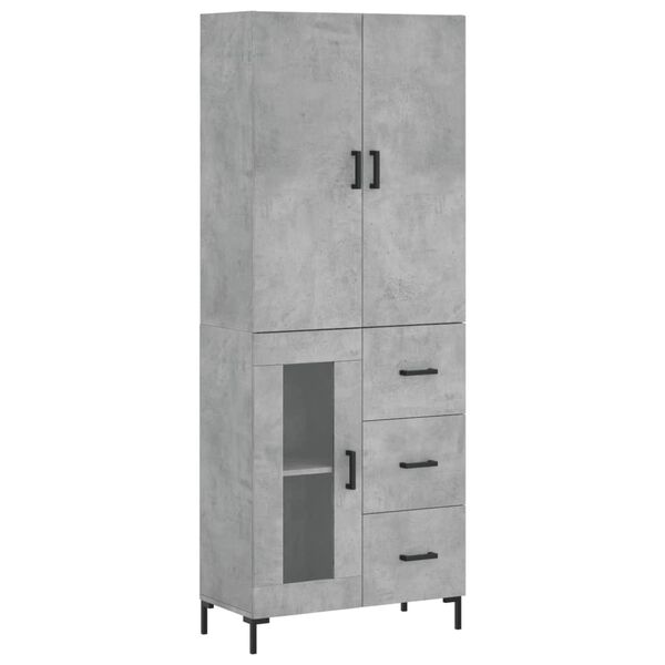 vidaXL Highboard Betongrau 69,5x34x180 cm Holzwerkstoff