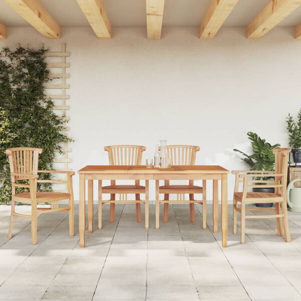 vidaXL 5-tlg. Garten-Essgruppe Massivholz Teak