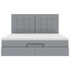 vidaXL Ottoman-Bett mit Matratze Hellgrau 160x200 cm Stoff